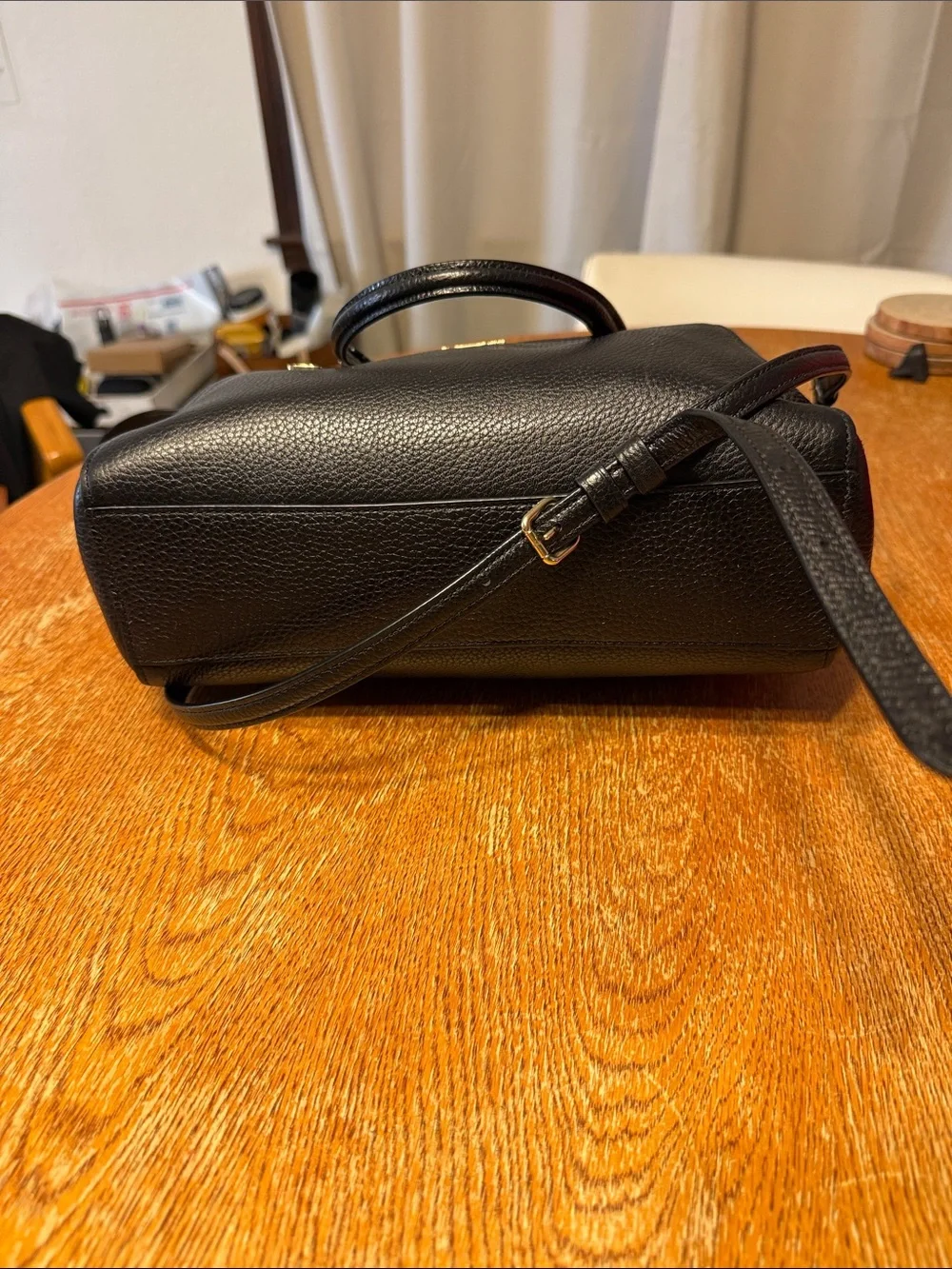 Coach Black Pebbled Leather Satchel with Gold Hardware